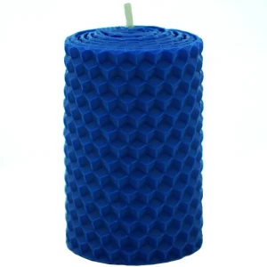 Свеча вощинная цилиндр синяя 4x6.5 см