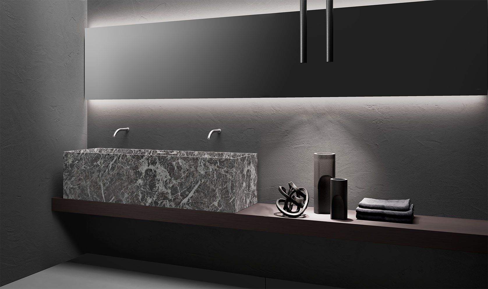 Двойная подвесная раковина из мрамора Jolie Grey Falper Minimum ARCH-00049086 - Вид №2