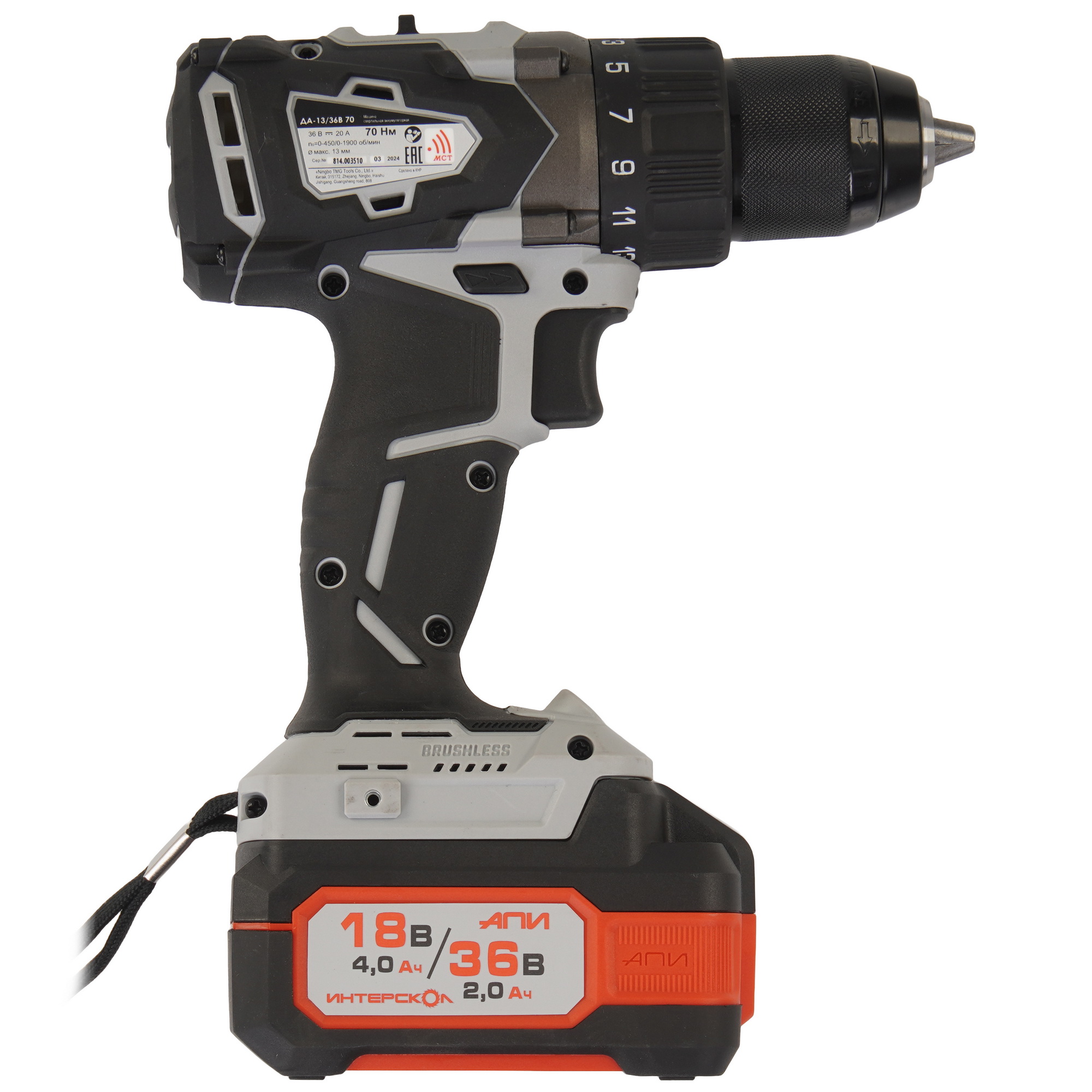 Дрель-шуруповерт Интерскол ДА-13/36В 70 9150377 STDN-0112043 - Вид №2