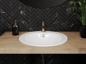 Эмалированная сталь круглый надземный встраиваемый умывальник