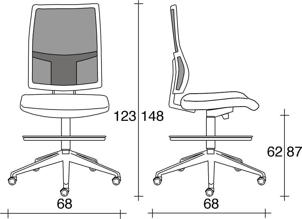 Офисное кресло с регулируемой высотой из сетки для рисовальщика с 5 спицами TALIN Allynet ARCH-00149231 - Вид №2