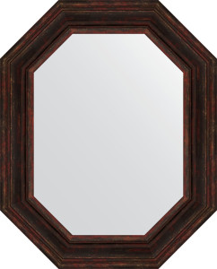 BY 7218 Зеркало в багетной раме - темный прованс 99 mm EVOFORM Octagon
