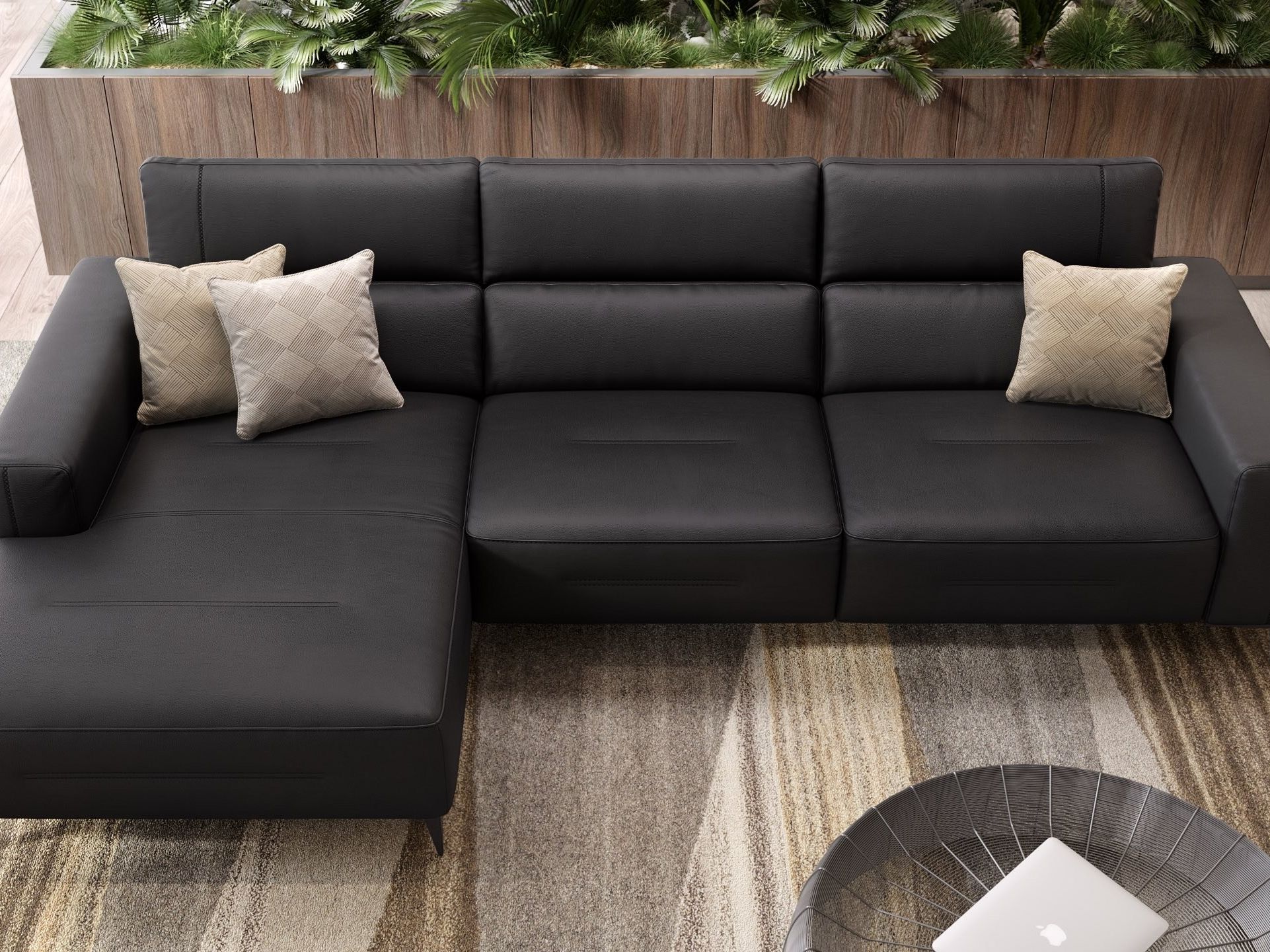 Кожаный угловой диван с шезлонгом Sofanella Teramo ARCH-00118539 - Вид №7