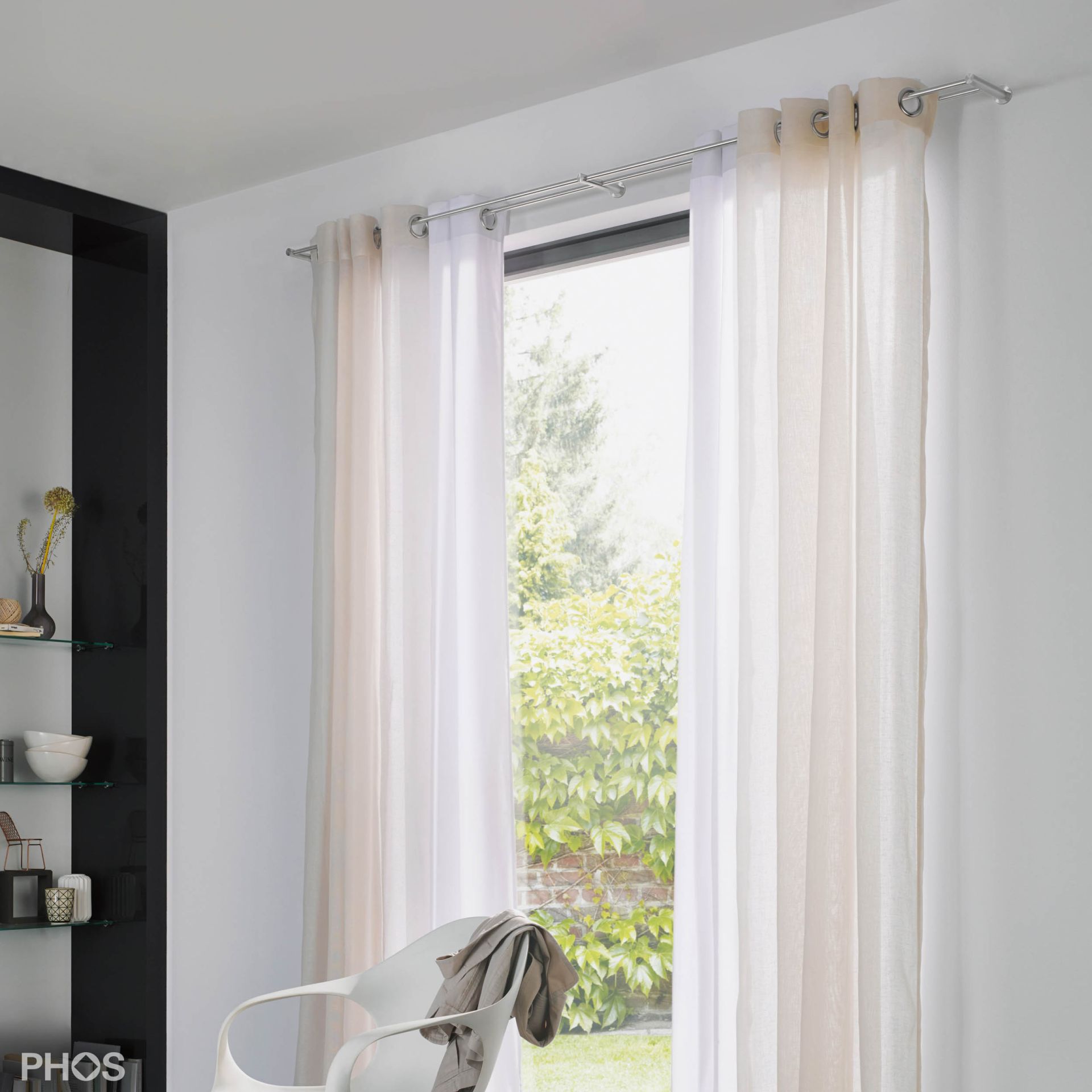 VS20-140ED1200 Комплект карнизов: двуствольный 120 см с 2 концевыми кронштейнами PHOS  - Вид №2