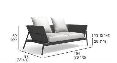 RODA Садовый диван 2 мест из батилина® Piper sun-id-1486545 - Вид №1