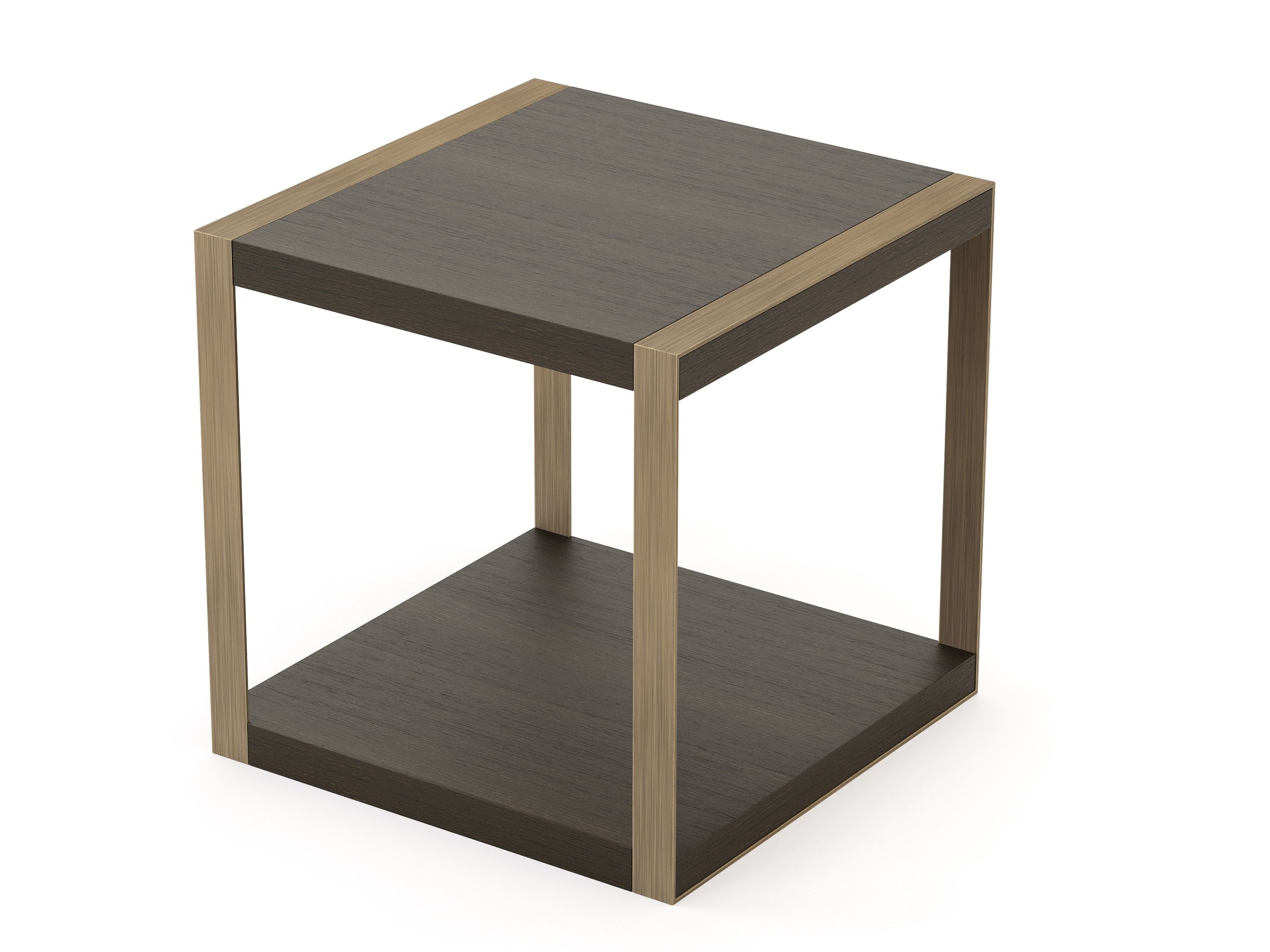 Квадратный журнальный столик из латуни и дерева Stylish Club ARCH-00095830 - Вид №2