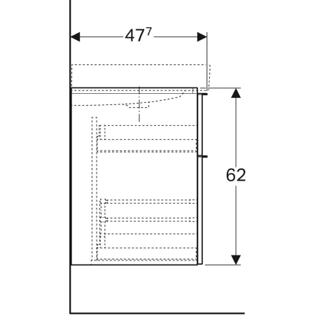 840377000 Шкафчик для раковины Geberit iCon, с двумя выдвижными ящиками Geberit  - Вид №24