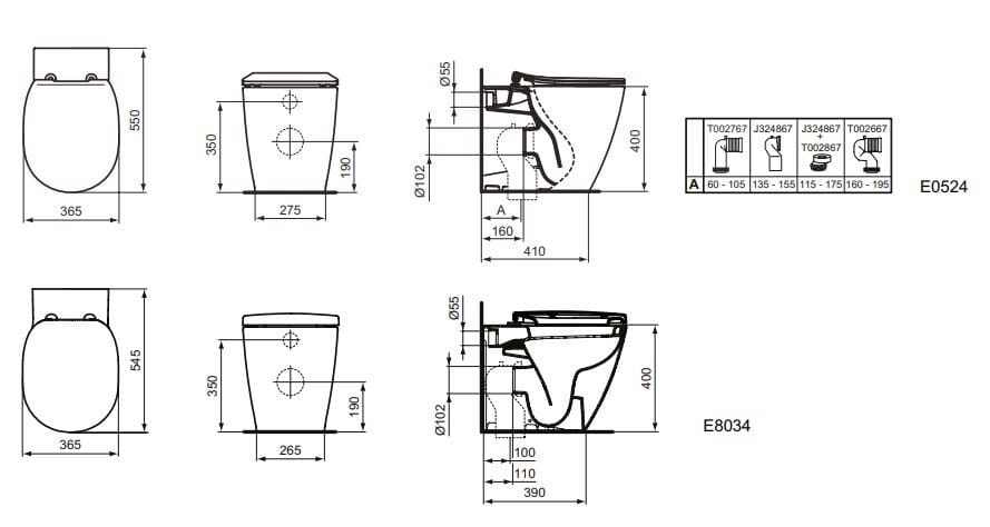 Туалет без бриды на полу Ideal Standard ARCH-00022840 - Вид №2