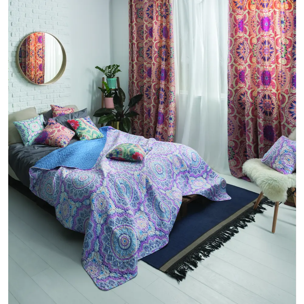 Наволочка декоративная стёганая Boho, 40x40 см, цвет розовый Santreyd STLM-2105628 - Вид №6