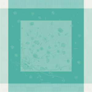 10611554 Garnier-Thiebaut Скатерть 155х225см "Дыхание" (бирюзовый) Ткань