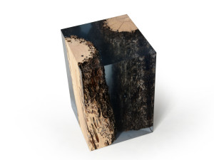 Табурет / журнальный столик из дуба и смолы