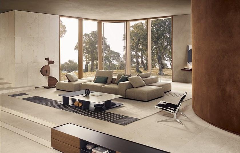 Poliform Низкий стол из дерева и мрамора Westside sun-id-1357845 - Вид №2