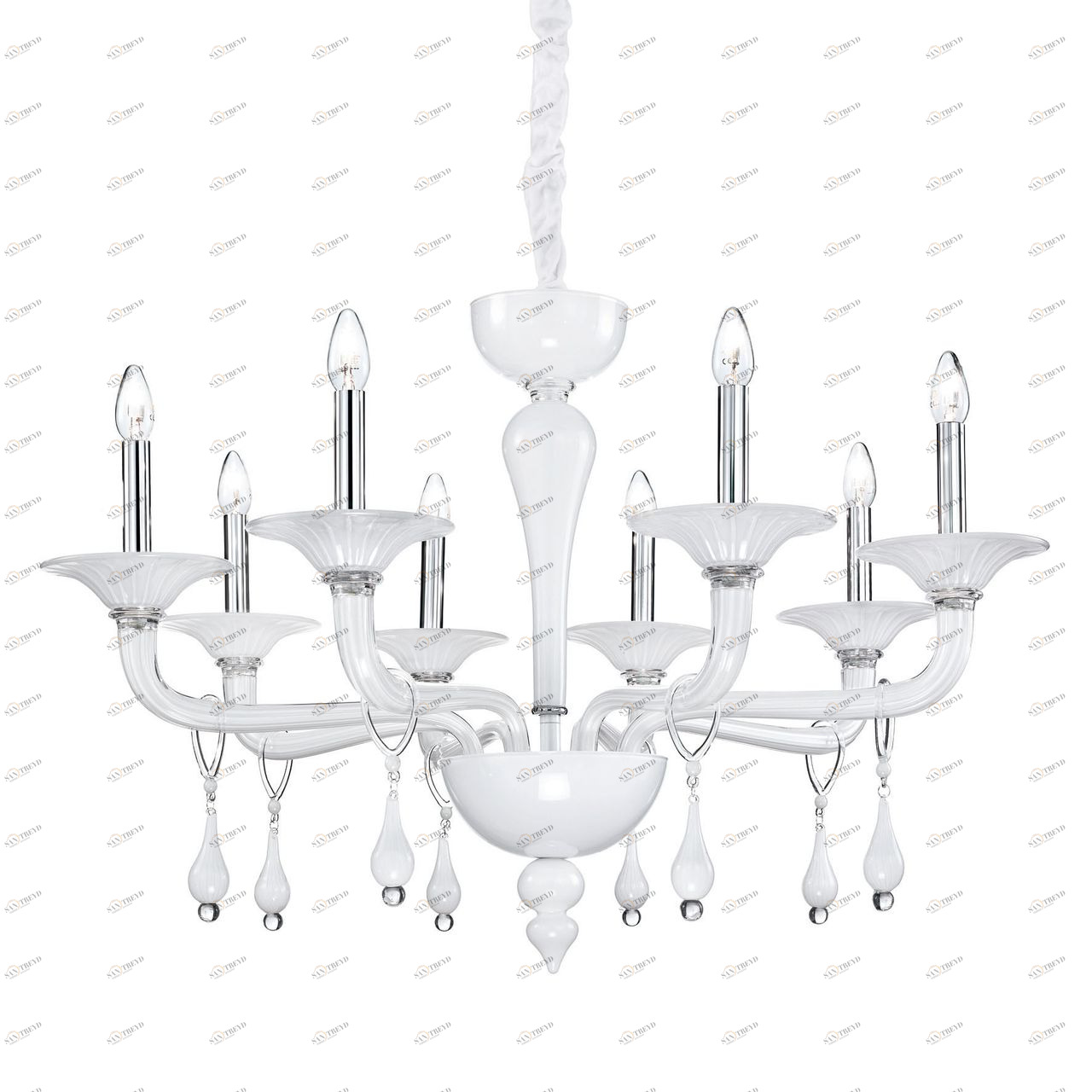 Подвесная люстра Ideal Lux Miramare SP8 IDEAL LUX ДИЗАЙНЕРСКИЕ, MIRAMARE 057389 Белый 