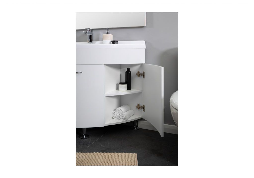 Тумба с раковиной Aquanet Корнер 89 L белый (закрытая) 0015882400158988 - Вид №6