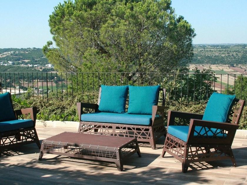 TrackDesign 2-местный садовый диван из стали Corten ™ Mikado Dp0101001 - Вид №4