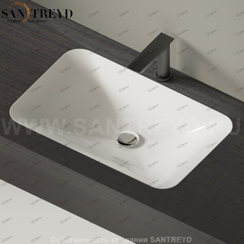 ACER0899ZZZ Накладная раковина под столешницу  прямоугольная Agape Ottocento