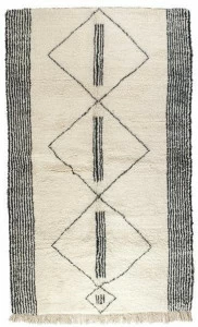 AFOLKI Прямоугольный шерстяной коврик с геометрическими мотивами Beni ourain Taa1144be