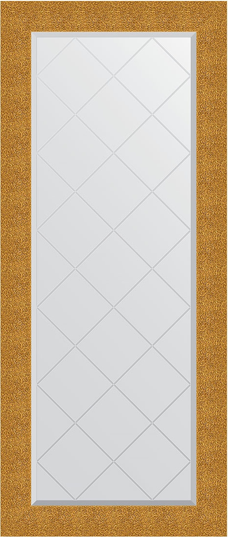 BY 4151 Зеркало с гравировкой в багетной раме - чеканка золотая 90 mm EVOFORM Exclusive-G