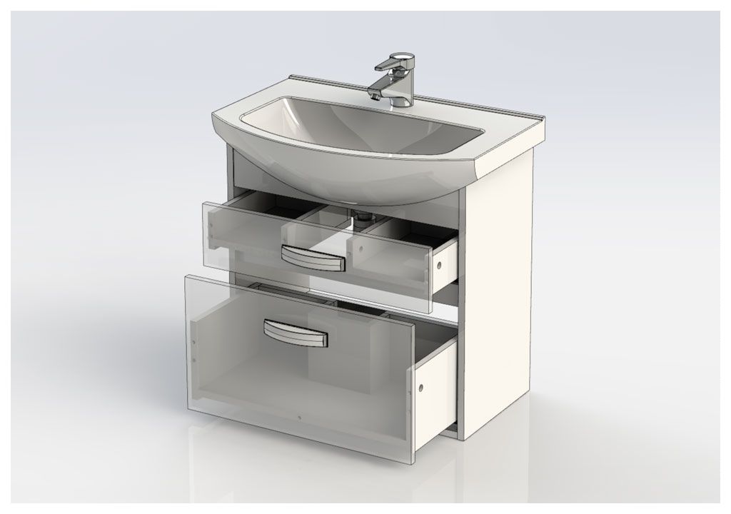 Тумба с раковиной Aquanet Грейс 65 дуб кантербери/белый (2 ящика) 0019837800182642 - Вид №4