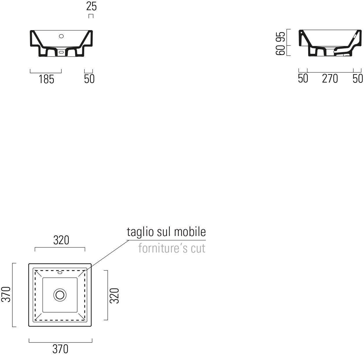 895011 Накладная раковина на столешницу  овальная GSI ceramica Kube - Вид №2