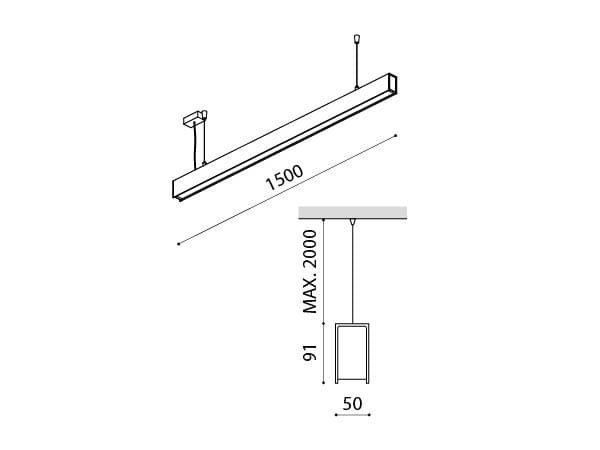 Алюминиевый светодиодный подвесной светильник Arkoslight Fifty + Suspension ARCH-00127010 - Вид №2