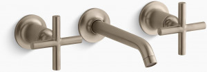 KOHLER Purist Распространенный настенный смеситель для раковины с накладкой 6-1 / 4 K-T14413-3-BV