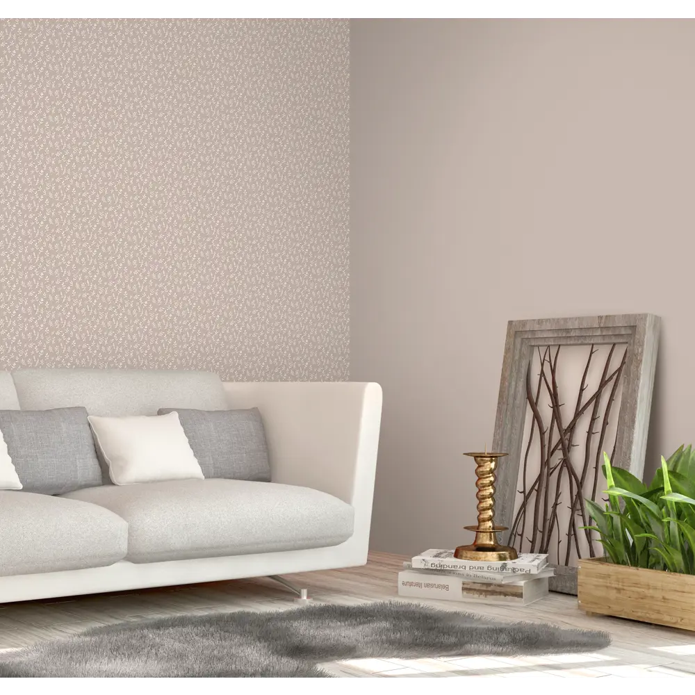 Флизелиновые обои Victoria Stenova Olive с растительным рисунком, коричневые, 1.06 м 89425463 STLM-1569623 - Вид №4