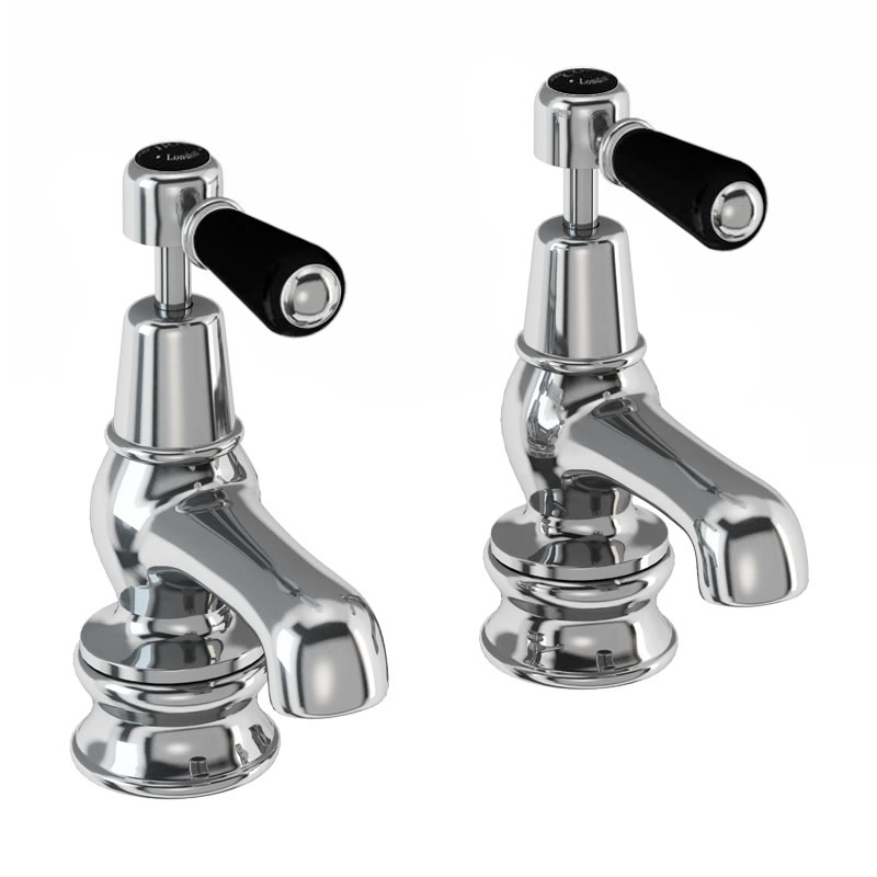 Burlington Смеситель для раковины Kensington Regent 3 " Четверть оборота с акцентом Медичи KER1-QT MED  - Вид №2
