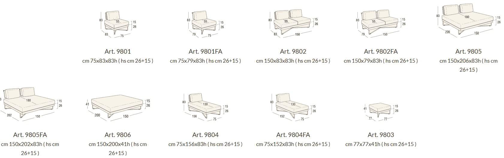Roberti Модульный садовый диван из металла Coral reef sun-id-1460155 - Вид №7