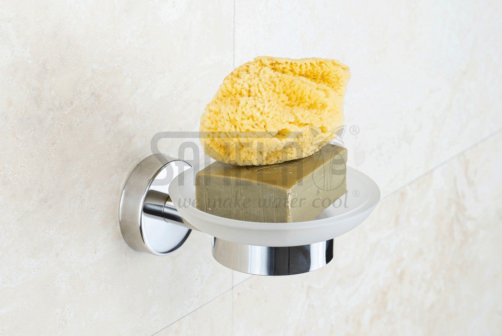 62130 Нержавеющая мыльница со стеклом, глянцевая поверхность SANELA  - Вид №1