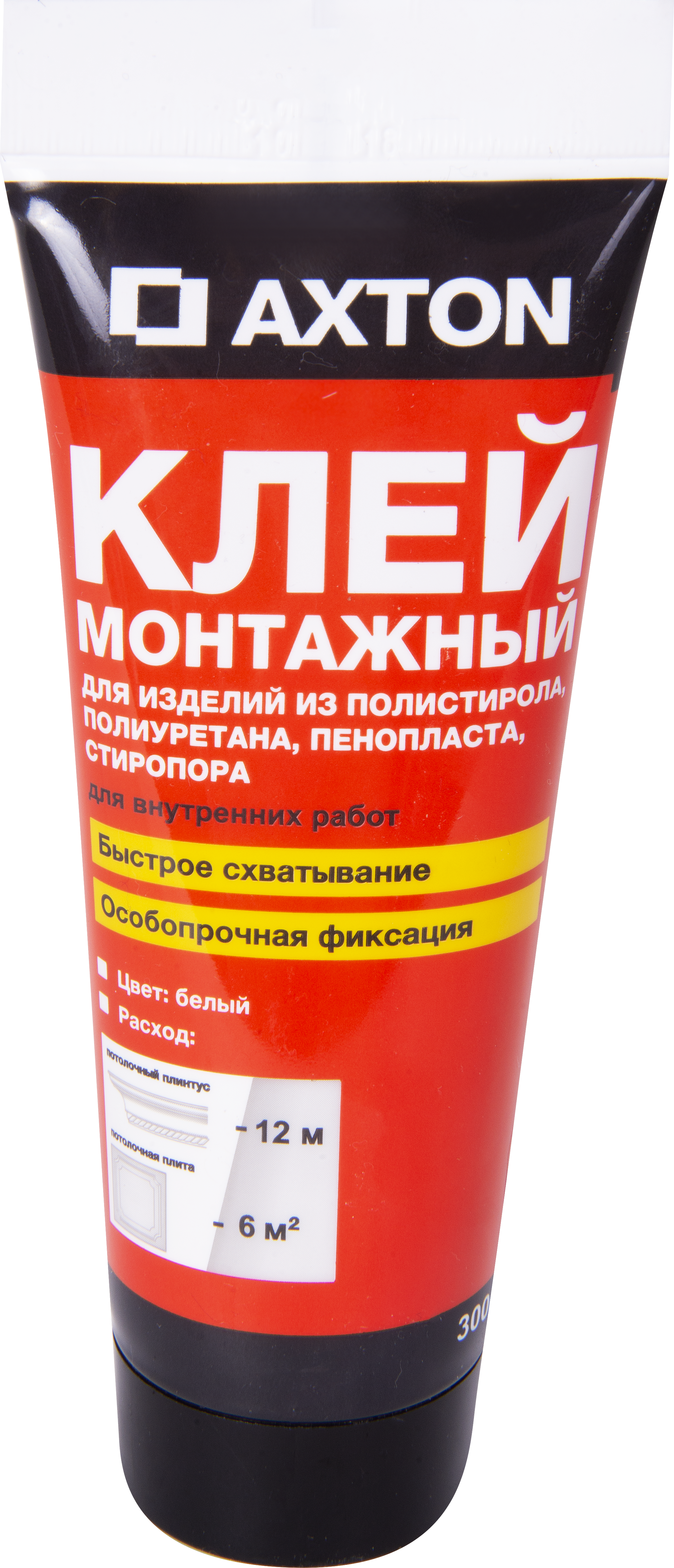 82046868 Клей монтажный для потолочных изделий особопрочный, 0.3 кг в тюбике STLM-0018337 AXTON
