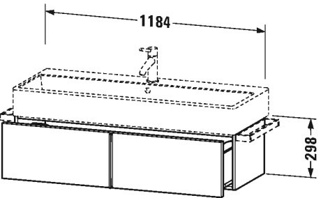 VA612907575 Тумбочка подвесная Vero Air #VA6129 1184 x 431 мм Лен, декор Duravit - Вид №1