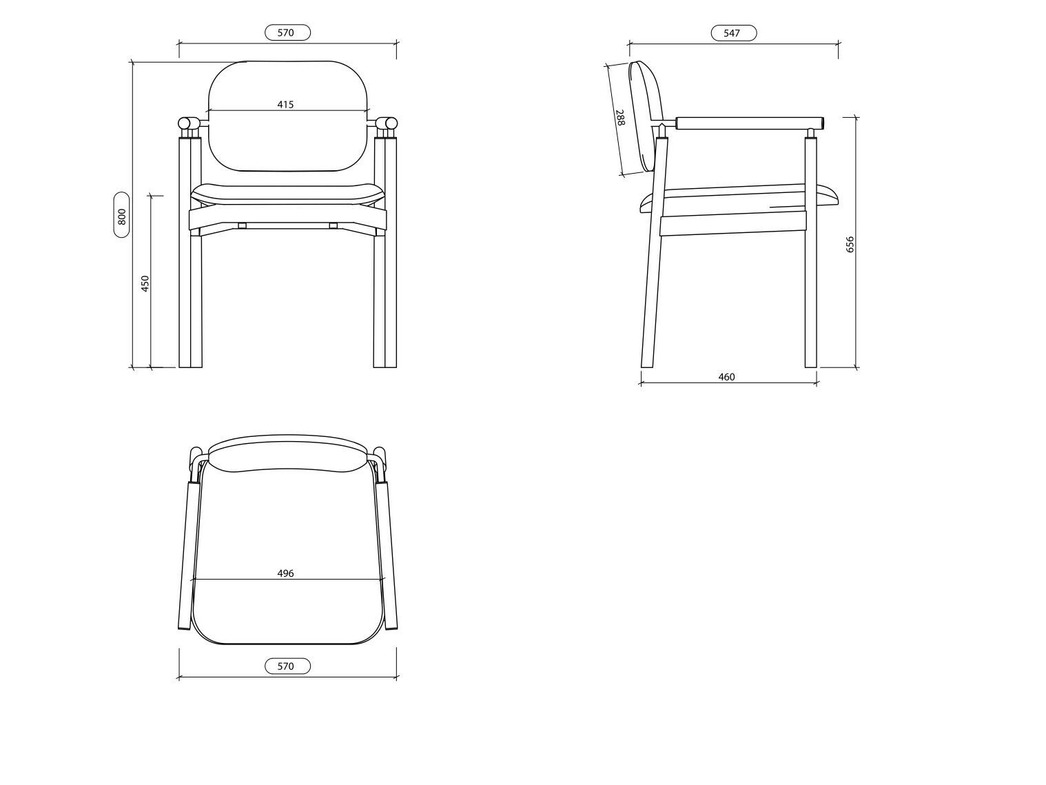 Мягкий стул с подлокотниками Laskasas Essence ARCH-00005554 - Вид №3