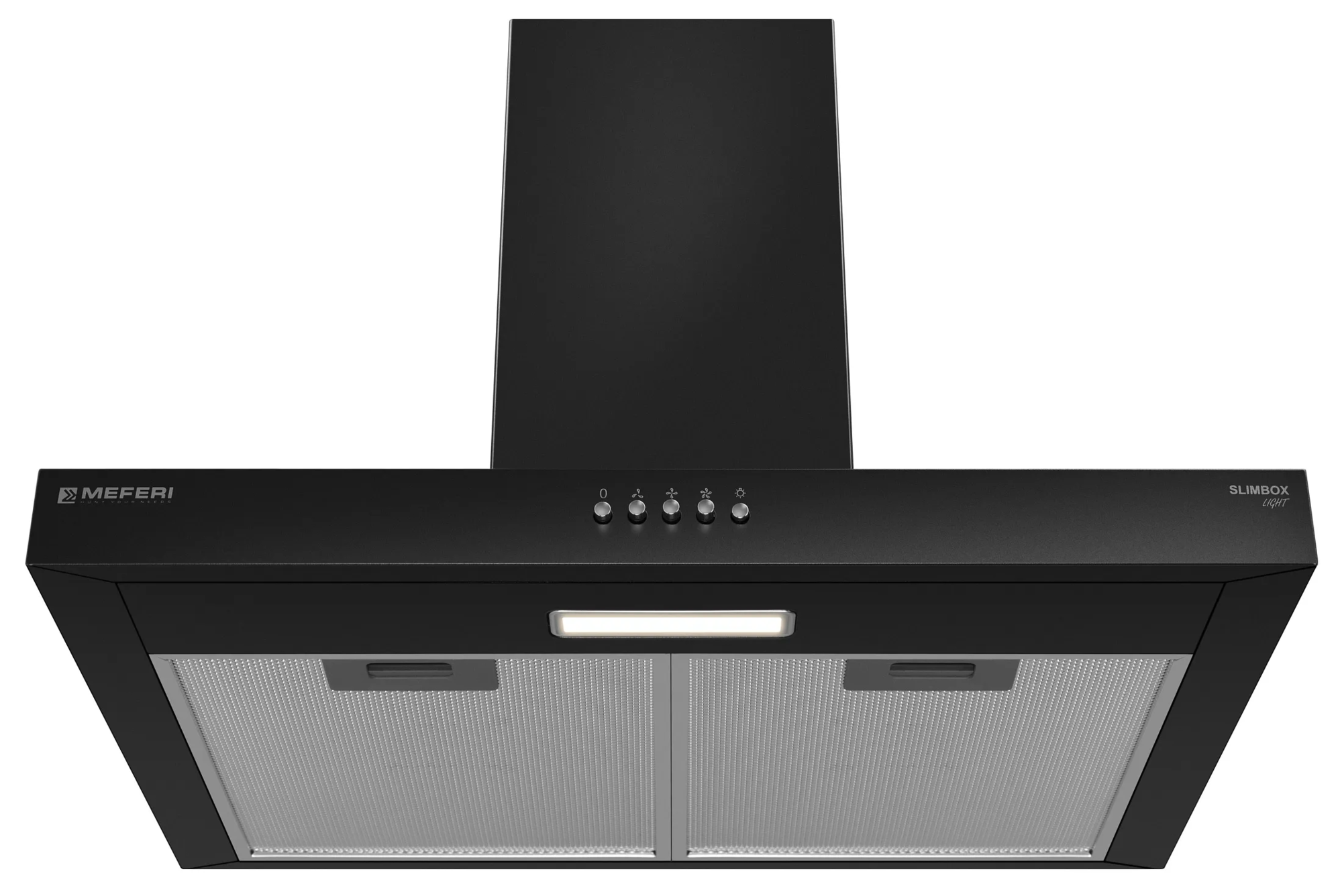 9168713 Вытяжка каминная Meferi SLIMBOX60BK LIGHT черный STDN-0053489 - Вид №1