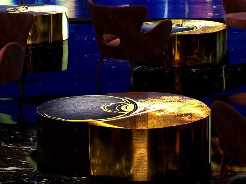 Unica by Tecnotelai Журнальный столик из нержавеющей стали и стекла Eclisse sun-id-1466655