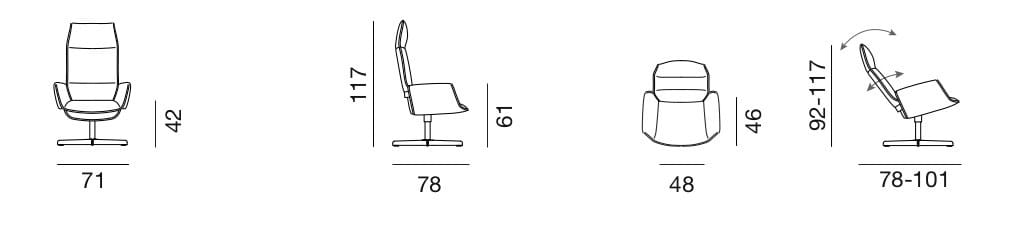 Кожаное кресло с откидывающейся спинкой de Sede DS-344 ARCH-00145683 - Вид №3