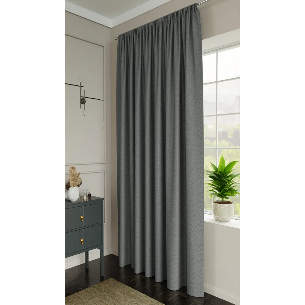 Штора MIAMOZA Stone с эффектом блэкаут 200×280 см, темно-серый 89427093 STLM-1580727