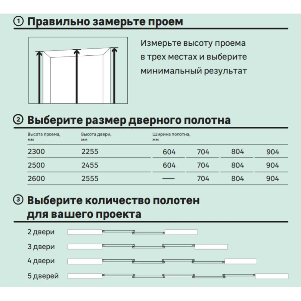 Дверь-купе Spaceo 2455х804 мм, высота проема 2500 мм, зеркало 18322972 STLM-2194785  - Вид №4