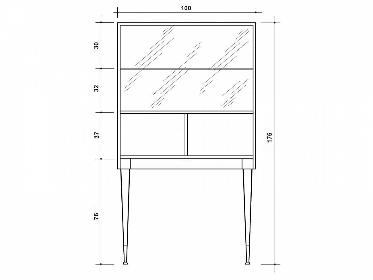 Барный шкаф с 2 дверцами ясень кофейный Bullwood ACWD BULLWOOD 00-3981918 Коричневый  - Вид №4