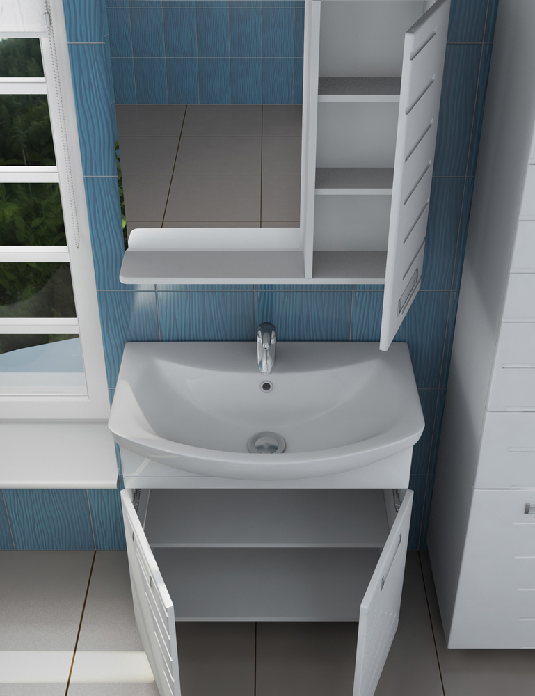 Зеркало Diana 700 правый со спотом700⨉150⨉700 мм белый VIGO sun-id-665124 - Вид №2