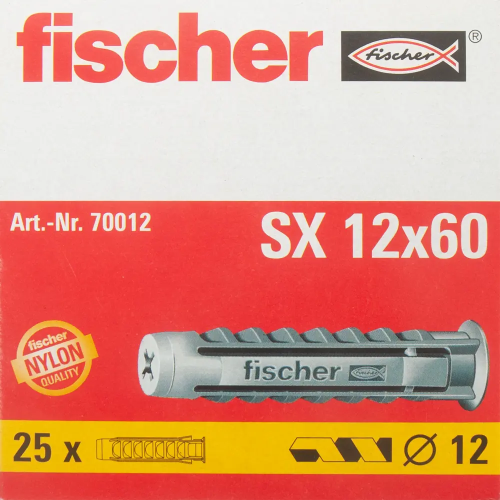 Дюбель для полнотелых материалов SX 12x60, 25 шт. 12471221 STLM-2177924 Santreyd  - Вид №3