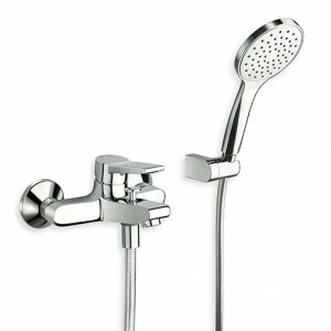CRIEM101 Внешний смеситель для ванны с картриджем C2 LLC WATER SAVING, гибким шлангом LONG LIFE и регулируемым ручным душем против известкового налета Cristina Rubinetterie