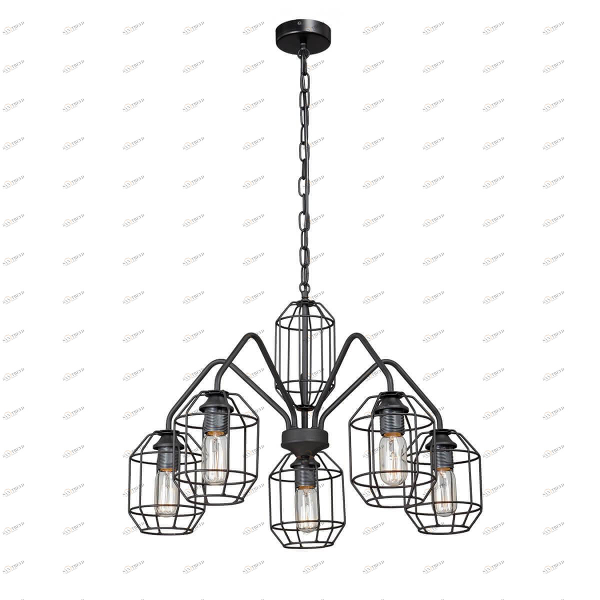 Подвесная люстра Vitaluce V4429-1/5 VITALUCE ДИЗАЙНЕРСКИЕ 328646 Черный 