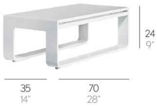 GANDIABLASCO Низкий прямоугольный садовый стол из термолакированного алюминия Flat sun-id-1347348 - Вид №4