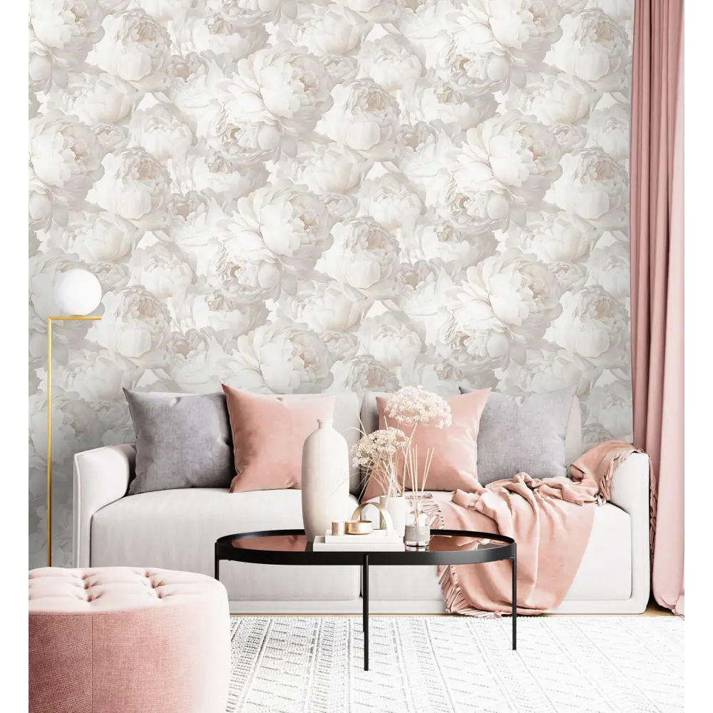 Обои флизелиновые Victoria Stenova Peony бежевые 1.06 м VS585331 89445894 STLM-2134790 - Вид №4