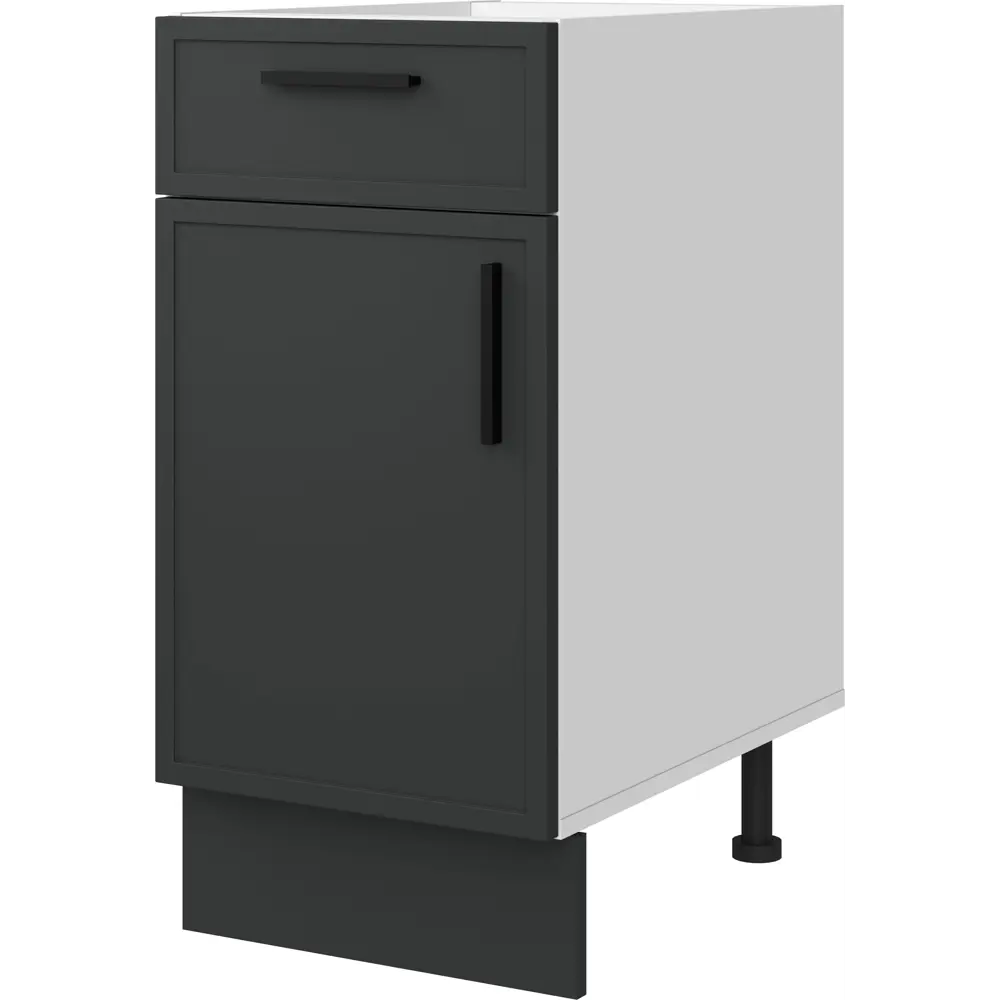 Кухонный шкаф напольный с ящиком Неро Delinia 40x82.5x58 см МДФ цвет графит STLM-2053430 - Вид №1