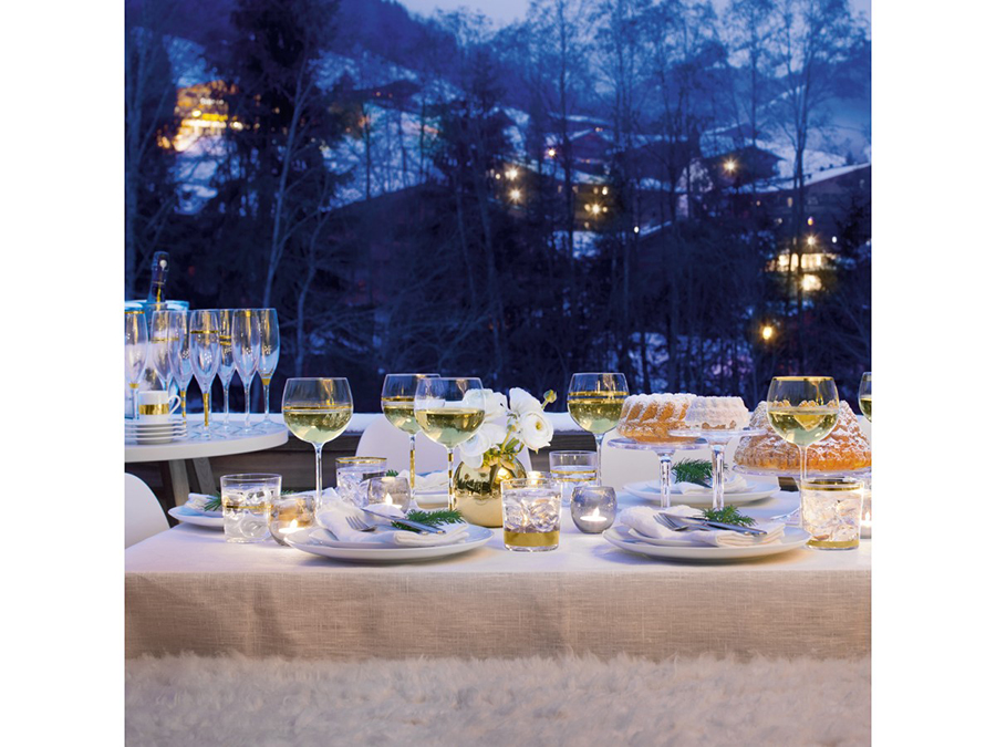 Набор из 8 бокалов-флейт с золотым декором Deco 225 мл LSA International G133908216 - Вид №1