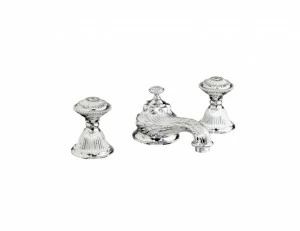 230401.A010.71 Раковина с тремя отверстиями и сливом click-clack Античное серебро