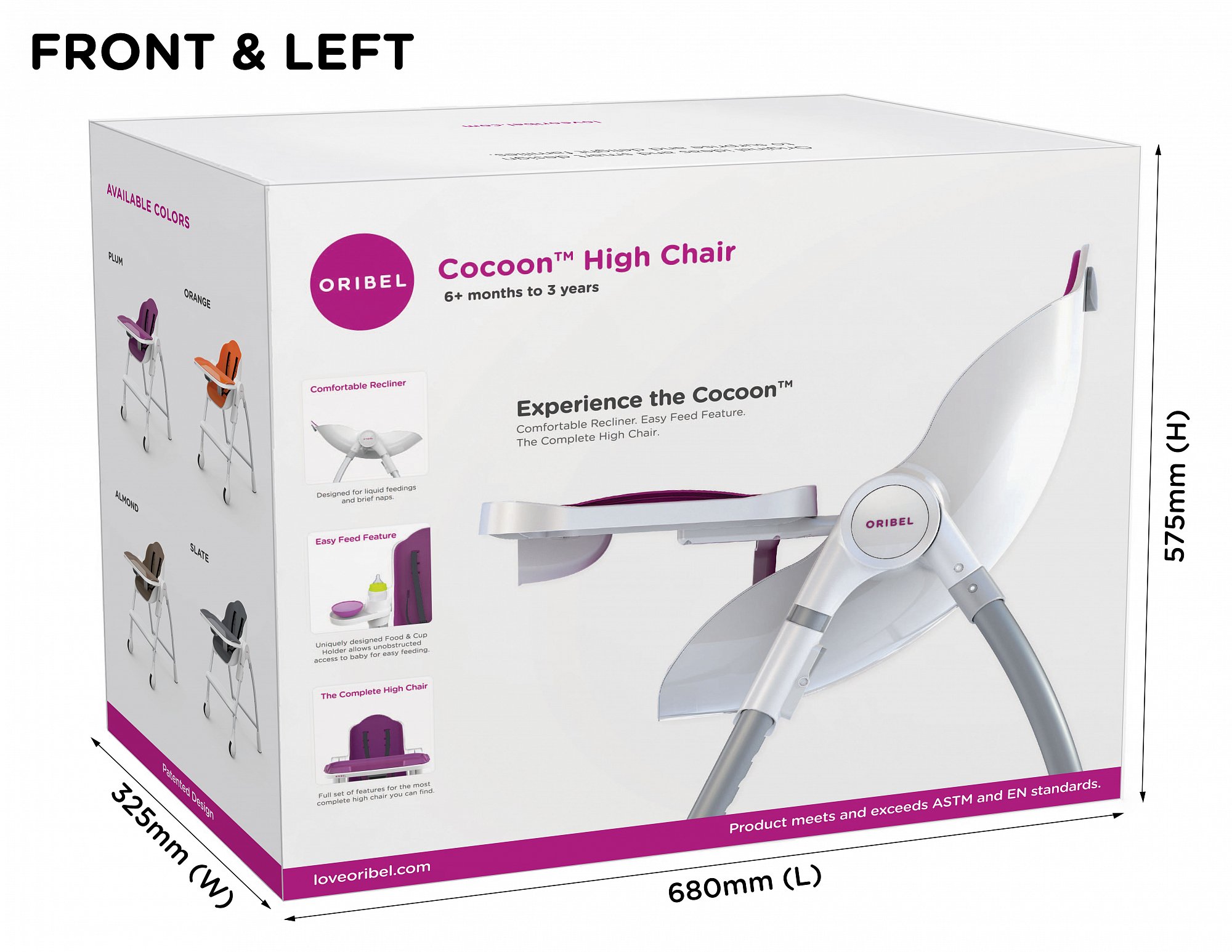 Стульчик для кормления Cocoon зефир голубая малина ORIBEL  322522 Голубой Santreyd  - Вид №9