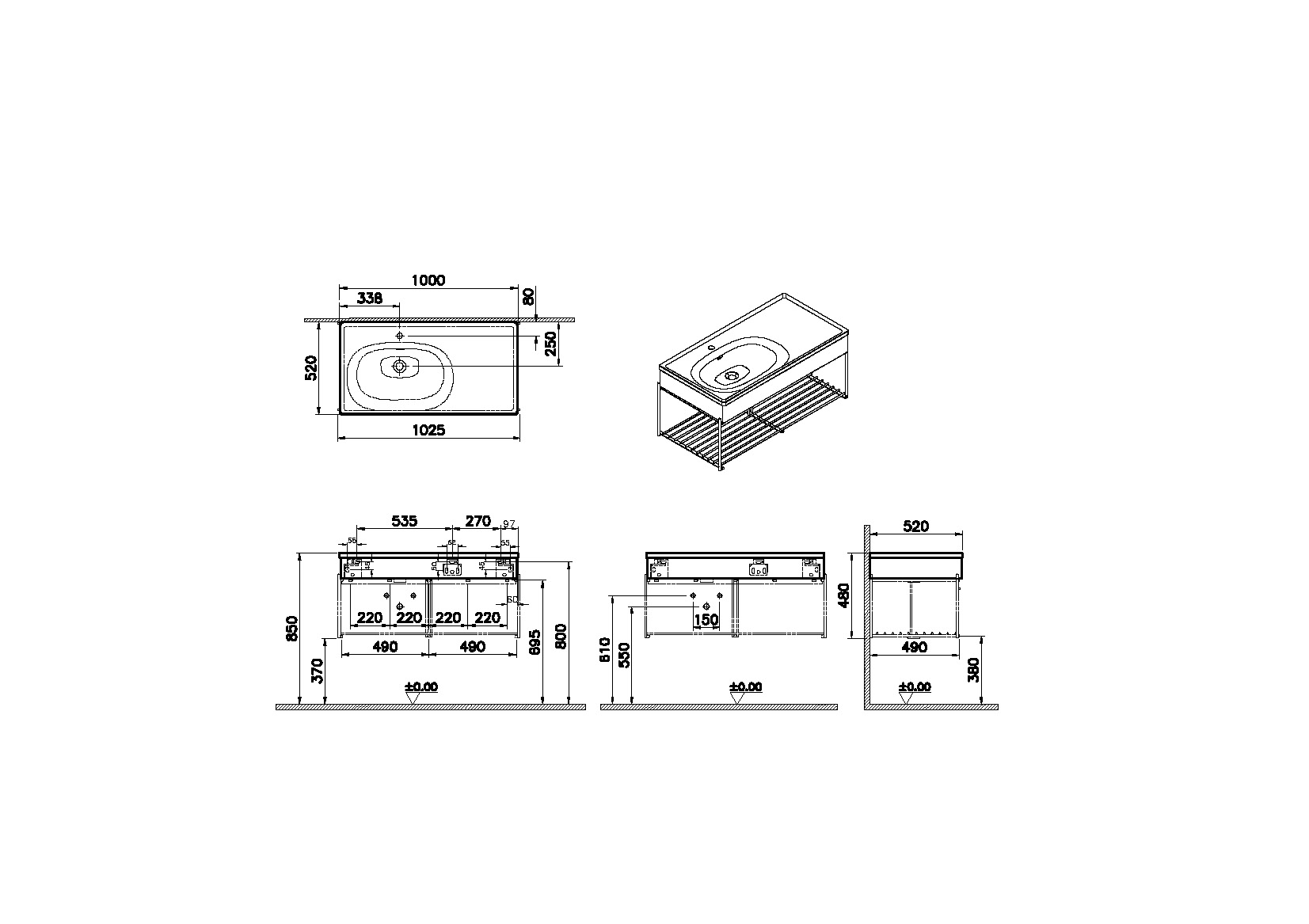 64091 Раковина Vitraglobal Equal - Вид №1